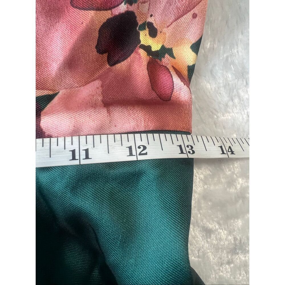 Julia Jordan Womens Green Multi Floral Mikado Pleated Fit & Flare Dress Sz 4 - Picture 9 of 9